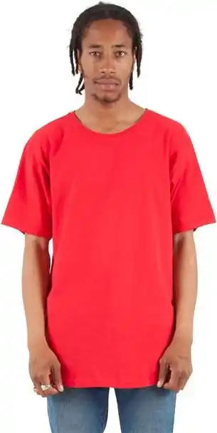 Shaka Wear Shclt Unisex Curved Hem Long T-shirt - Red