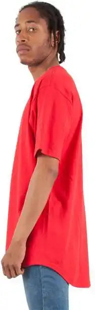 Shaka Wear Shclt Unisex Curved Hem Long T-shirt - Red