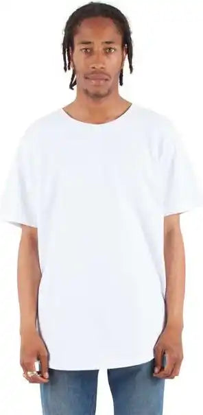 Shaka Wear Shclt Unisex Curved Hem Long t Shirt White