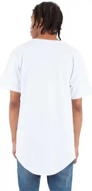Shaka Wear Shclt Unisex Curved Hem Long t Shirt White
