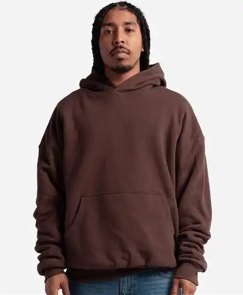 Shaka Wear Shdlp Men’s Garment-dyed Double Layer Reversible Hooded Sweatshirt - Mocha