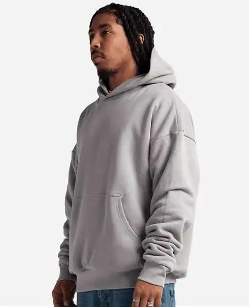 Shaka Wear Shdlp Men’s Garment-dyed Double Layer Reversible Hooded Sweatshirt - Fog Grey