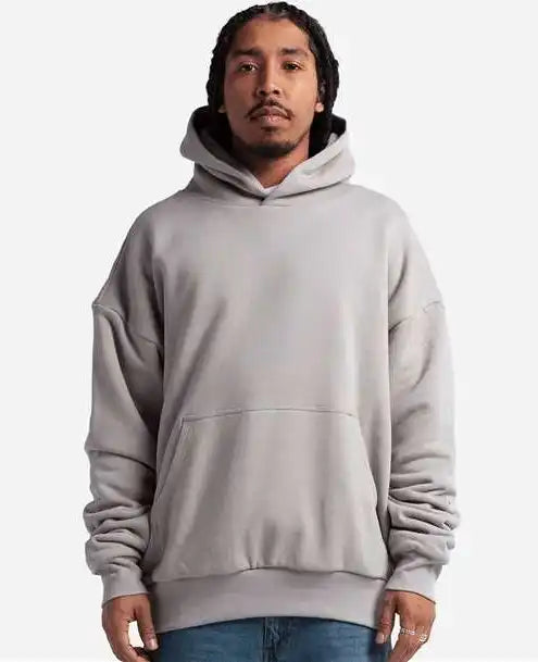 Shaka Wear Shdlp Men’s Garment-dyed Double Layer Reversible Hooded Sweatshirt - Fog Grey