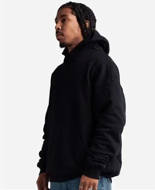 Shaka Wear Shdlp Men’s Garment-dyed Double Layer Reversible Hooded Sweatshirt - Black