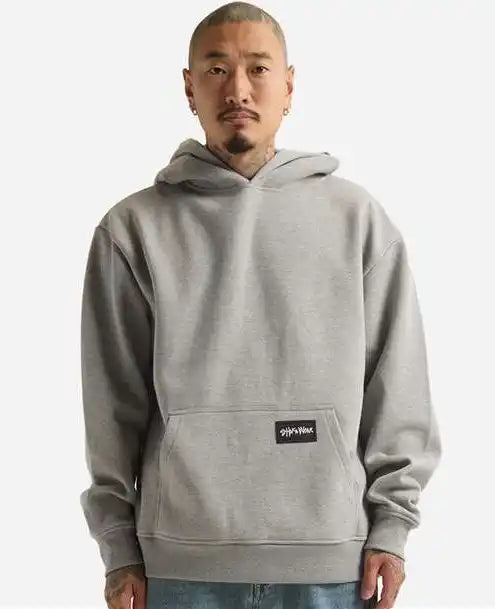Shaka Wear Shehp Men’s Essential Super Heavyweight Hooded Sweatshirt - Heather Grey
