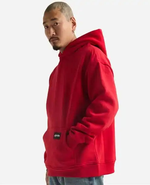Shaka Wear Shehp Men’s Essential Super Heavyweight Hooded Sweatshirt - Red