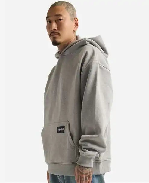 Shaka Wear Shehp Men’s Essential Super Heavyweight Hooded Sweatshirt - Heather Grey