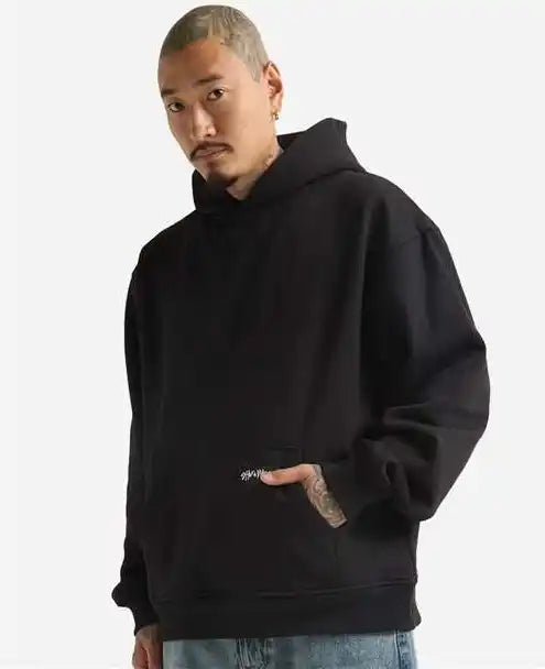 Shaka Wear Shehp Men’s Essential Super Heavyweight Hooded Sweatshirt - Black