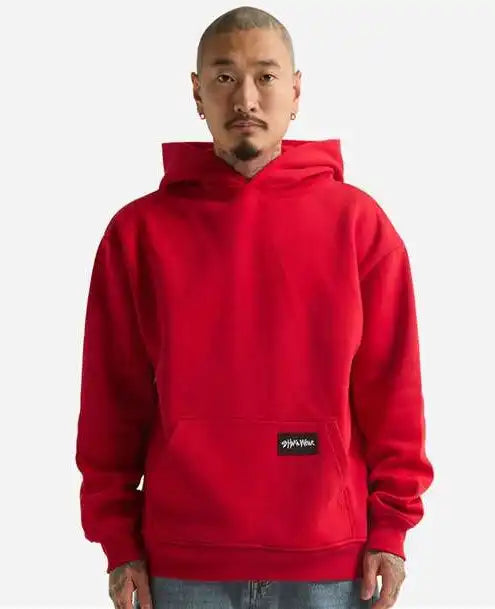 Shaka Wear Shehp Men’s Essential Super Heavyweight Hooded Sweatshirt - Red