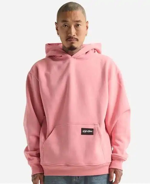 Shaka Wear Shehp Men’s Essential Super Heavyweight Hooded Sweatshirt - Pastel Pink