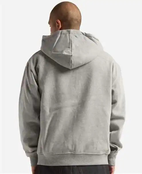 Shaka Wear Shehz Men’s Essential Super Heavyweight Full Zip Hooded Sweatshirt Heather Gray