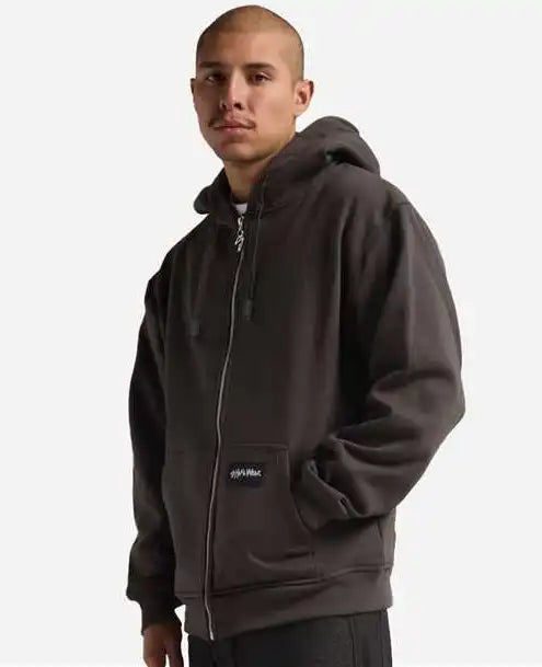 Shaka Wear Shehz Men’s Essential Super Heavyweight Full-zip Hooded Sweatshirt - Shadow