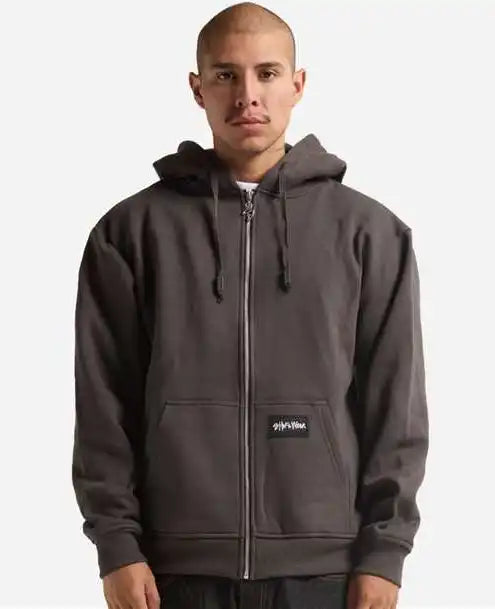Shaka Wear Shehz Men’s Essential Super Heavyweight Full-zip Hooded Sweatshirt - Shadow