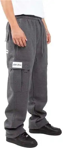 Shaka Wear Shfcp Men’s Fleece Cargo Pocket Sweatpants - Charcoal Grey