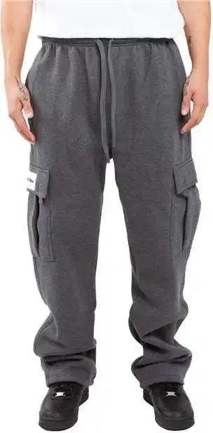 Shaka Wear Shfcp Men’s Fleece Cargo Pocket Sweatpants - Charcoal Grey