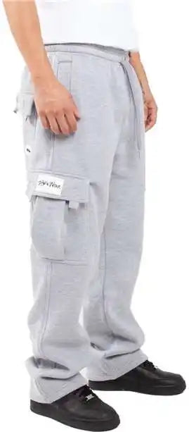 Shaka Wear Shfcp Men’s Fleece Cargo Pocket Sweatpants - Heather Grey