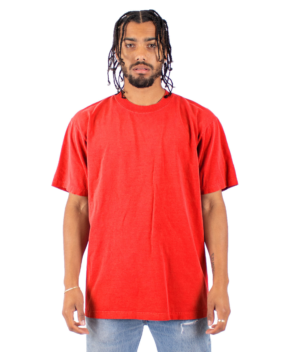 Shaka Wear Shgd Garment-dyed Crewneck T-shirt - Cherry Tomato