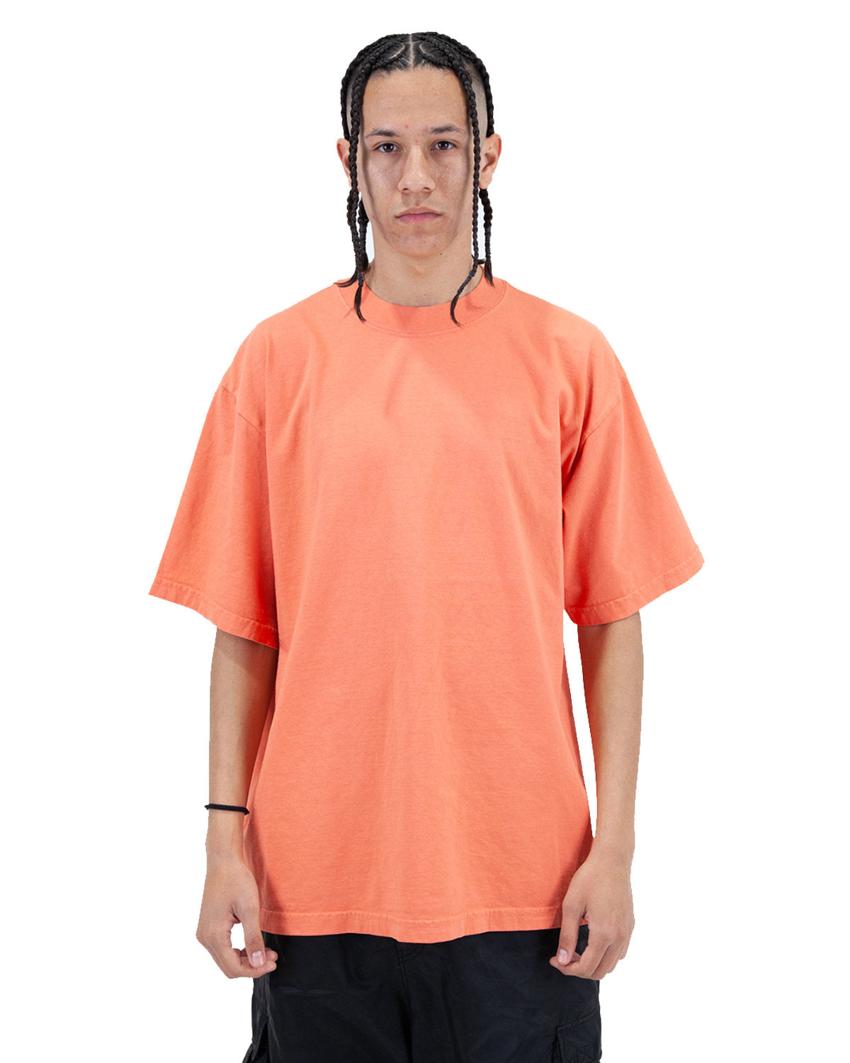 Shaka Wear Shgd Garment-dyed Crewneck T-shirt - Peach