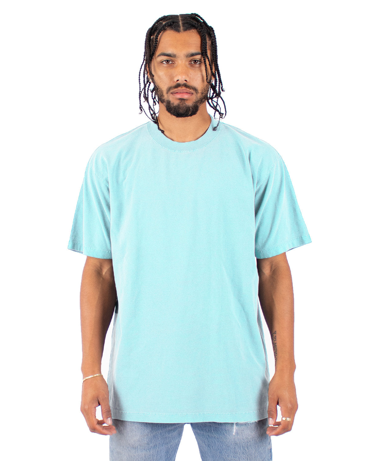 Shaka Wear Shgd Garment-dyed Crewneck T-shirt - Powder Blue