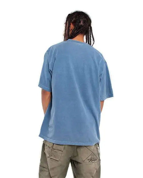 Shaka Wear Shgd Garment-dyed Crewneck T-shirt - Washed Denim