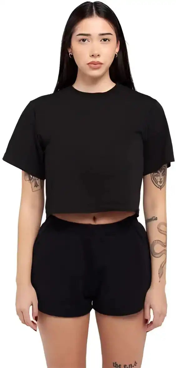 Shaka Wear Shgdc Women’s Garment Dye Crop t Shirt Black