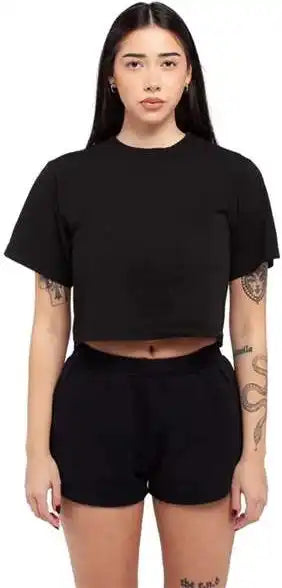 Shaka Wear Shgdc Women’s Garment-dye Crop T-shirt - Black