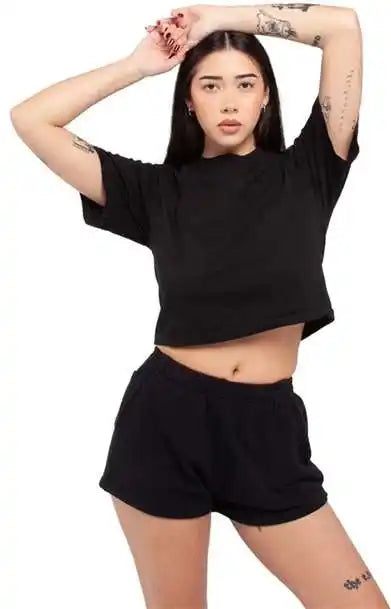Shaka Wear Shgdc Women’s Garment Dye Crop t Shirt Black