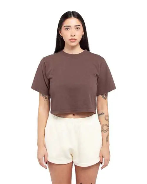 Shaka Wear Shgdc Women’s Garment-dye Crop T-shirt - Mocha - Brown / s