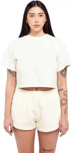 Shaka Wear Shgdc Women’s Garment-dye Crop T-shirt - White
