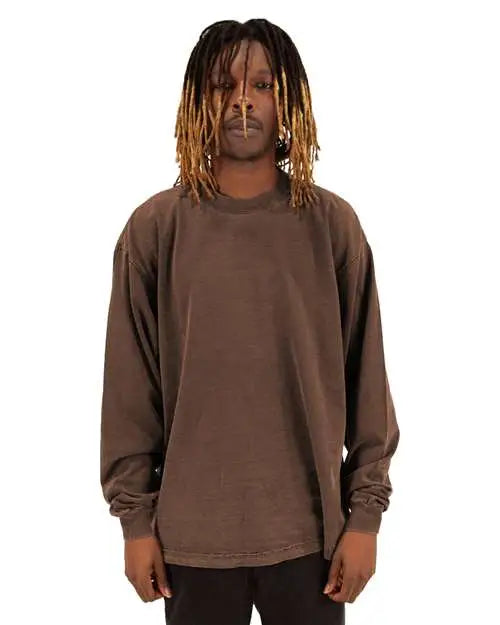 Shaka Wear Shgdls Garment-dyed Long Sleeve T-shirt - Mocha