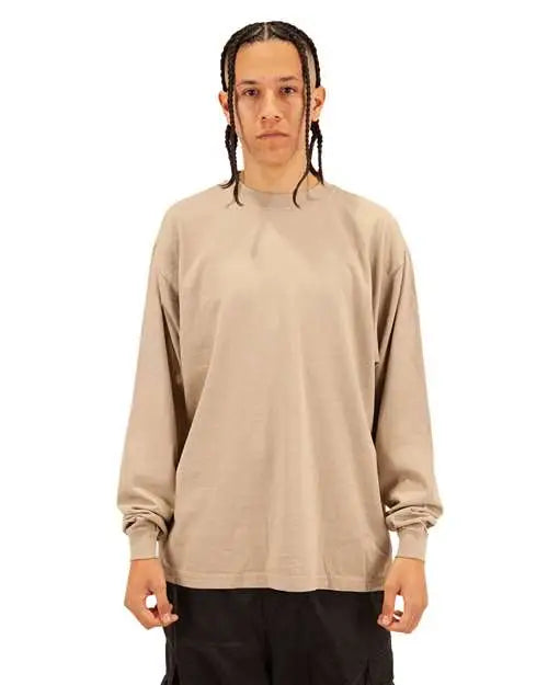 Shaka Wear Shgdls Garment-dyed Long Sleeve T-shirt - Oatmeal - White Blend / s