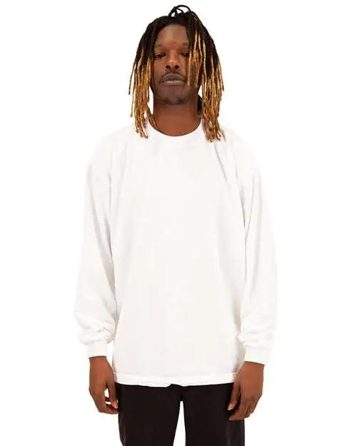 Shaka Wear Shgdls Garment-dyed Long Sleeve T-shirt - White - s