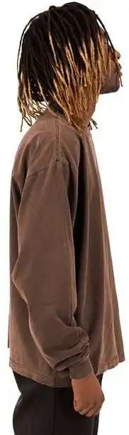 Shaka Wear Shgdls Men’s Garment-dyed Long Sleeve T-shirt - Mocha