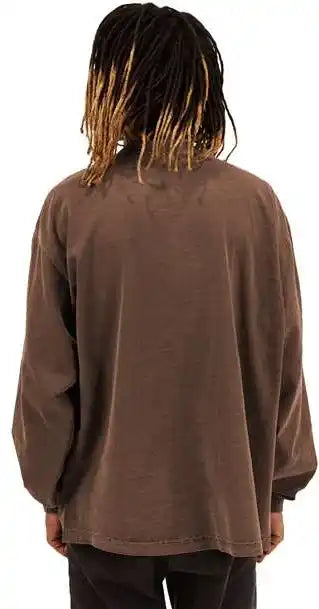 Shaka Wear Shgdls Men’s Garment-dyed Long Sleeve T-shirt - Mocha