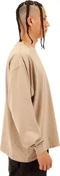Shaka Wear Shgdls Men’s Garment-dyed Long Sleeve T-shirt - Oatmeal
