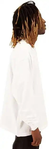 Shaka Wear Shgdls Men’s Garment-dyed Long Sleeve T-shirt - White
