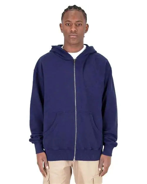 Shaka Wear Shgdz Garment-dyed Double-zip Hooded Sweatshirt - Navy - Blue / s
