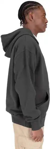 Shaka Wear Shgdz Men’s Garment Dyed Double Zip Hooded Sweatshirt Shadow
