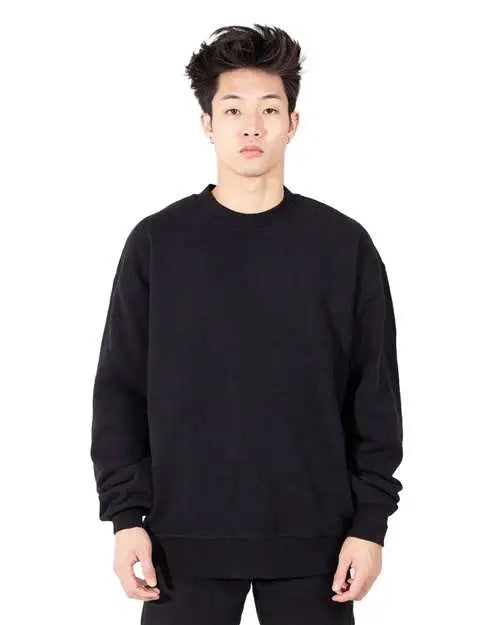 Shaka Wear Shgfc Los Angeles Garment-dyed Crewneck Sweatshirt - Black - Blue Navy / s