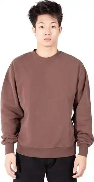 Shaka Wear Shgfc Men’s Los Angeles Garment-dyed Crewneck Sweatshirt - Mocha