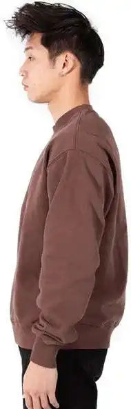 Shaka Wear Shgfc Men’s Los Angeles Garment-dyed Crewneck Sweatshirt - Mocha
