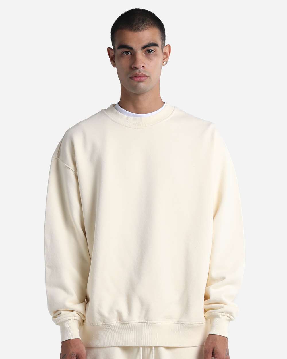 Shaka Wear Shgmc Unisex Max Heavy Fleece Garment-dyed Crewneck Sweatshirt - Cream