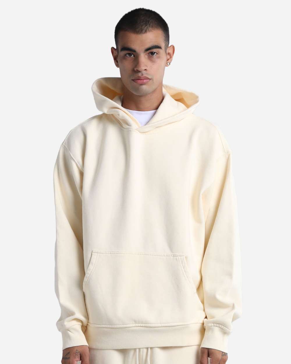 Shaka Wear Shgmh Unisex Max Heavy Fleece Garment-dyed Hooded Sweatshirt - Cream