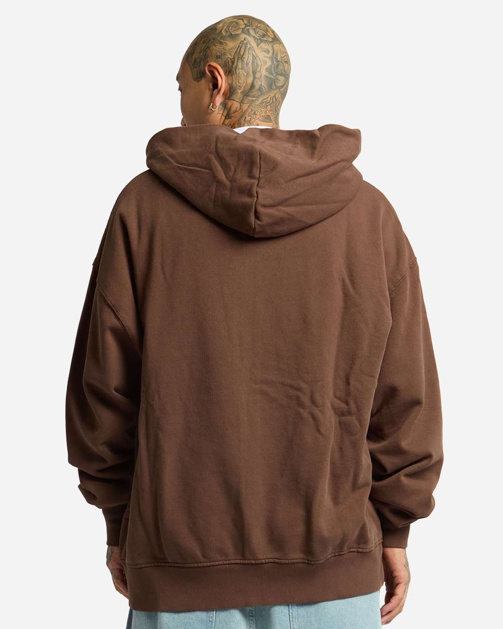 Shaka Wear Shgmz Unisex Max Heavy Fleece Garment-dyed Full-zip Hooded Sweatshirt - Mocha