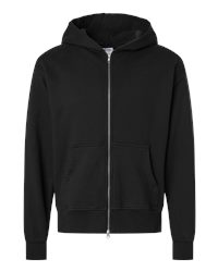 Shaka Wear Shgmz Unisex Max Heavy Fleece Garment-dyed Full-zip Hooded Sweatshirt - Black