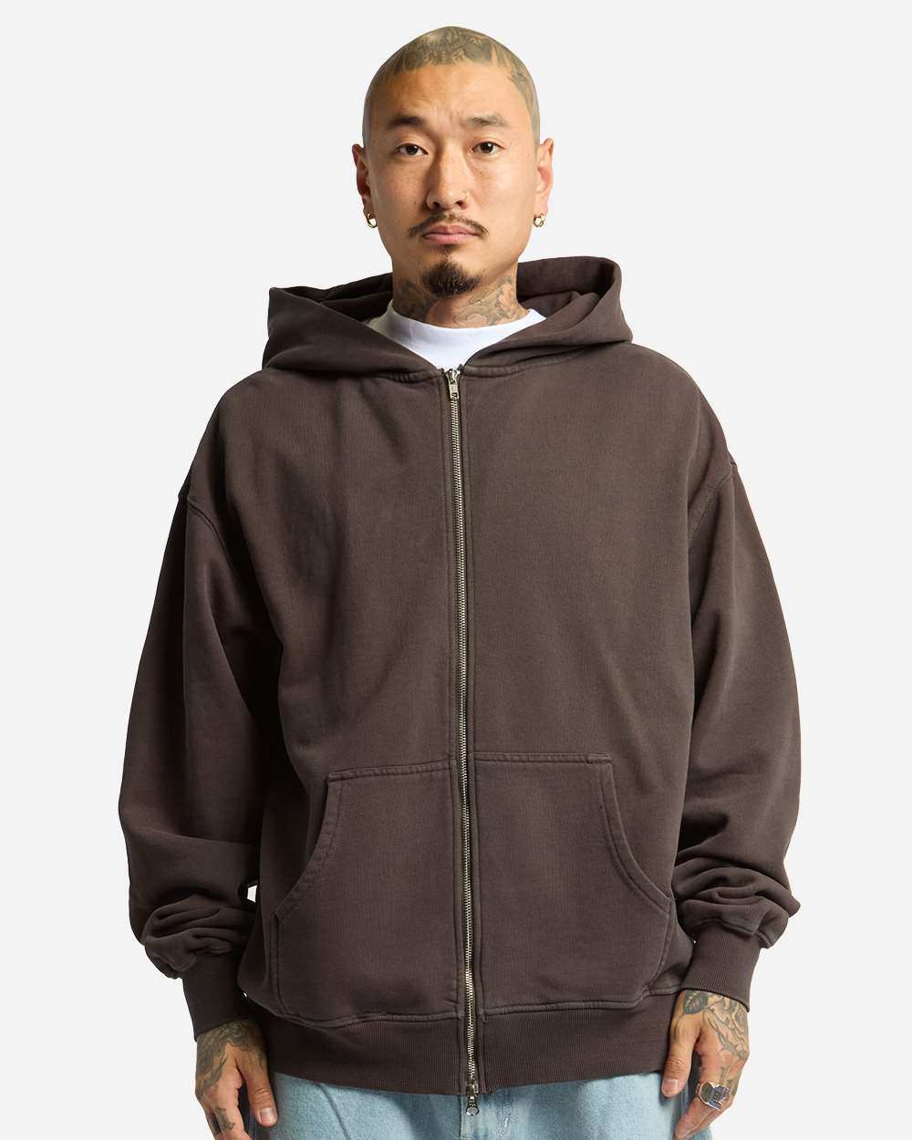 Shaka Wear Shgmz Unisex Max Heavy Fleece Garment-dyed Full-zip Hooded Sweatshirt - Shadow