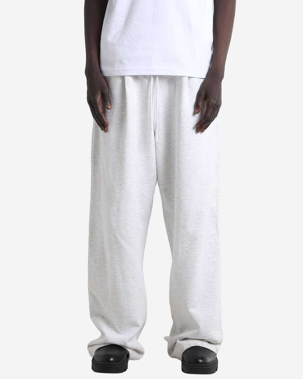 Shaka Wear Shgpf Unisex Garment-dyed Pleated Fleece Pants - Heather White