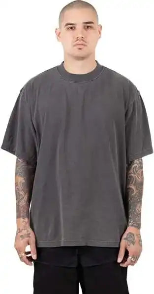 Shaka Wear Shgrs Men’s Garment-dyed Reverse T-shirt - Shadow