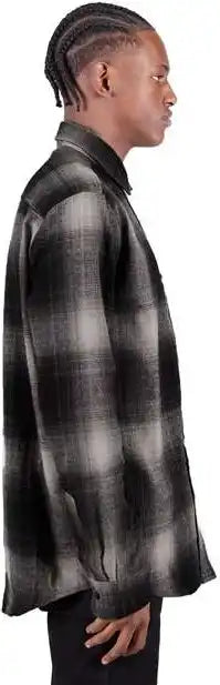 Shaka Wear Shhfs Men’s Plaid Flannel Overshirt - Shadow/ Black