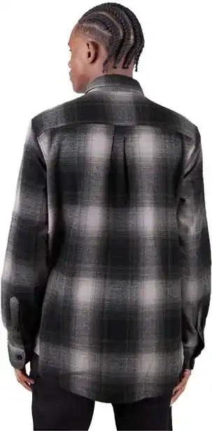 Shaka Wear Shhfs Men’s Plaid Flannel Overshirt - Shadow/ Black
